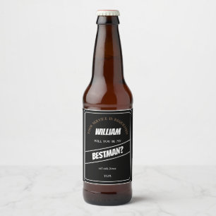 Stylish Will You Be My Bestman Proposal Beer Bottle Label