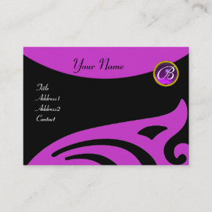 STYLISH WINGS MONOGRAM ,PURPLE AMETHYST,violet Business Card
