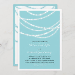 Stylish Winter Sparkles Glow Wedding 2in1 Invite