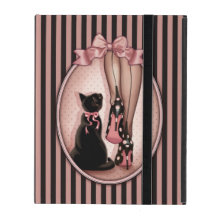 Stylish woman and black cat