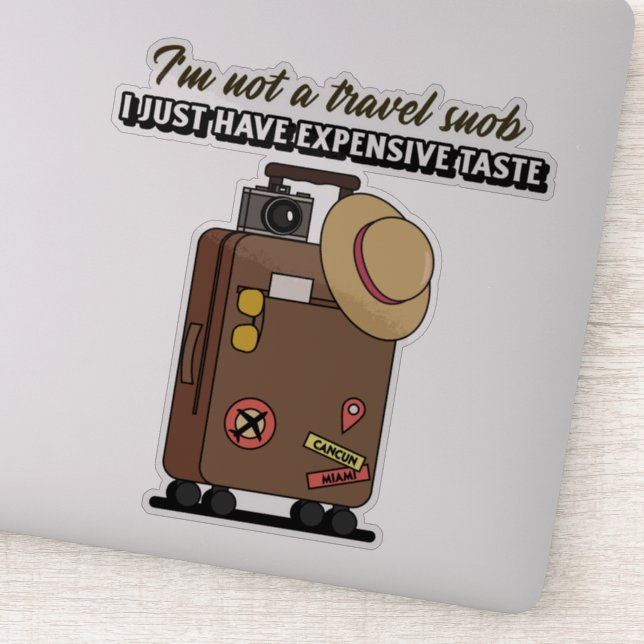 Stylish woman travel luggage sticker (Detail)