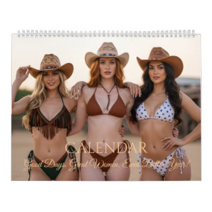Stylish Women in Cowboy Hats & Western Scenes Calendar