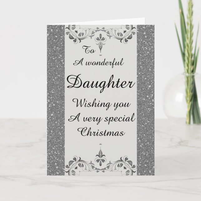 Stylish Wonderful daughter Christmas card (Front)