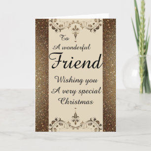 Stylish Wonderful friend Christmas card