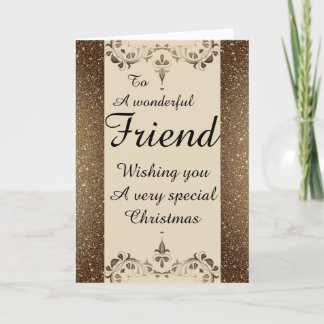 Stylish Wonderful friend Christmas card