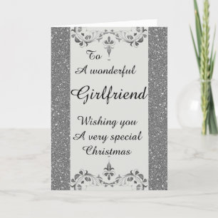 Stylish Wonderful girlfriend Christmas card