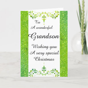 Stylish Wonderful grandson Christmas card
