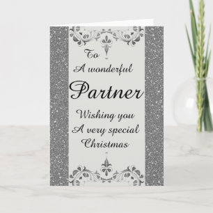 Stylish Wonderful partner Christmas card