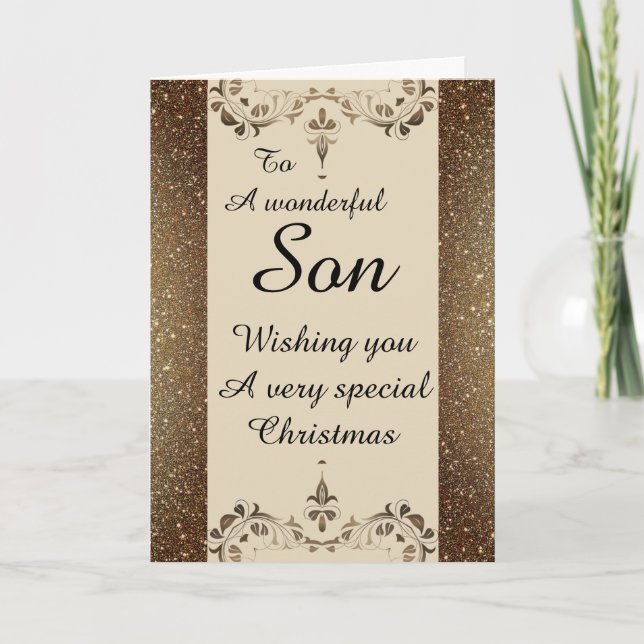 Stylish Wonderful son Christmas card (Front)