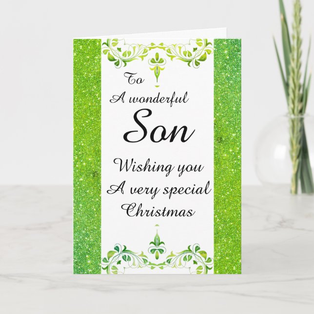 Stylish Wonderful son Christmas card (Front)