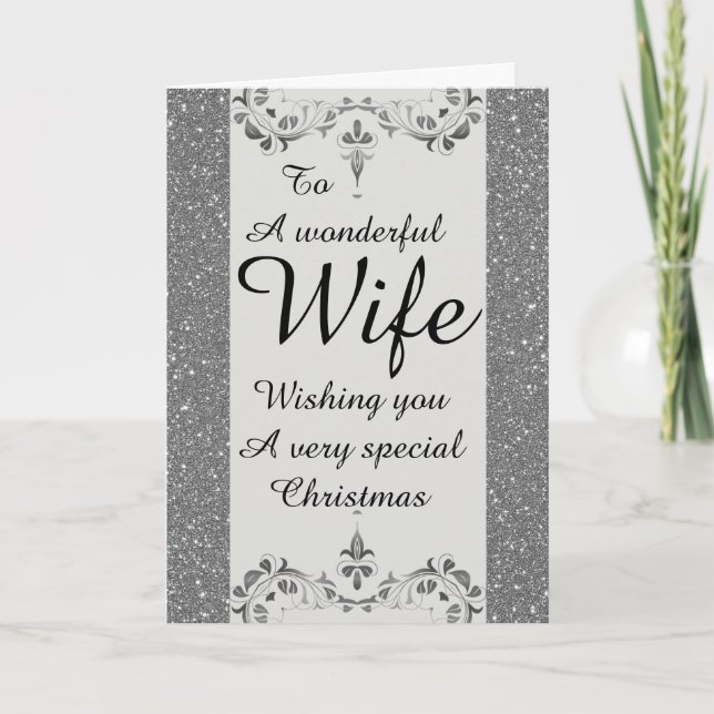 Stylish Wonderful wife Christmas card (Front)