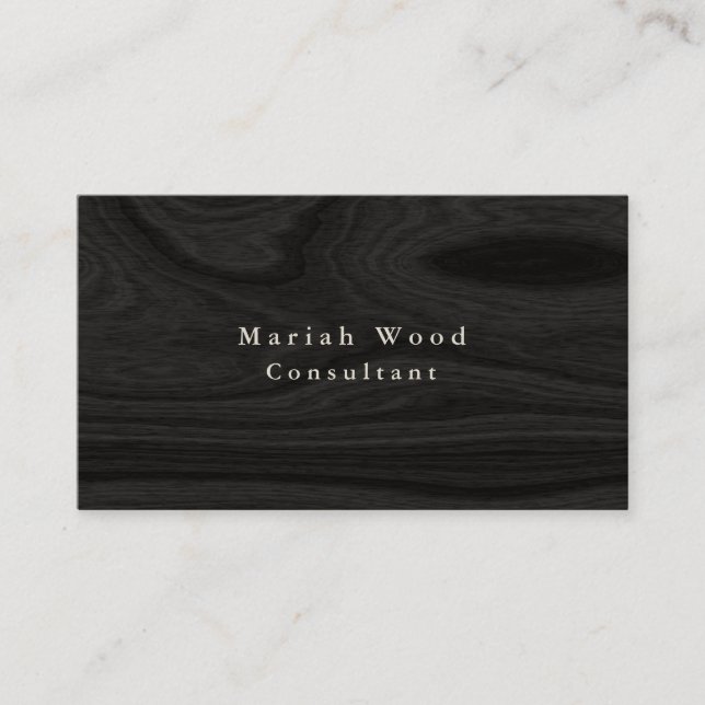Stylish Wood Design Professional Grey White Modern Business Card (Front)