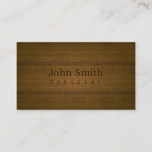 Stylish Wood Embossing Optician Business Card