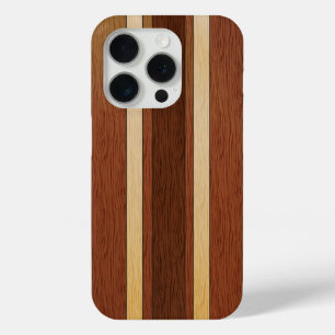Stylish wood grain effect iPhone 15 pro case