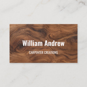 Stylish Wooden Carpentry Construction Business Card