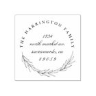 Stylish Wreath Round Family Name Return Address