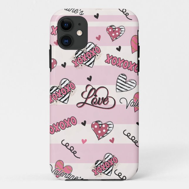 Stylish XOXO Valentine's Day Patterned  Case-Mate iPhone Case (Back)