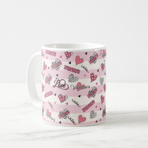 Stylish XOXO Valentine's Day Patterned  Coffee Mug