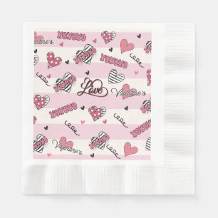Stylish XOXO Valentine's Day Patterned   Napkin