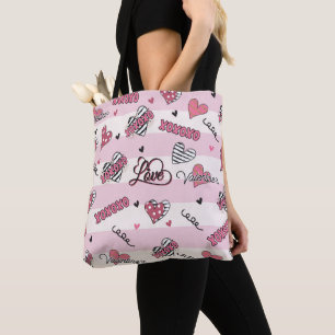 Stylish XOXO Valentine's Day Patterned  Tote Bag