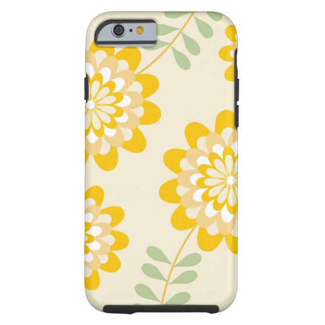 Stylish Yellow Floral Pattern - Cream Case-Mate iPhone Case (Back)