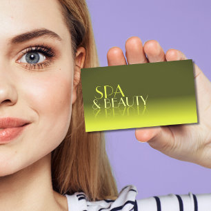 Stylish Yellow Gradient Mirror Font Professional Business Card