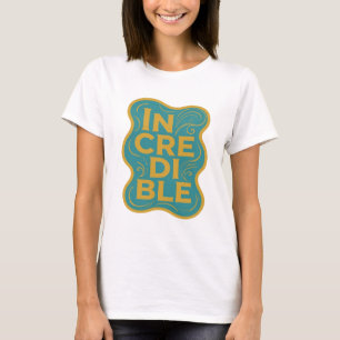 Stylish Yellow INCREDIBLE Graphic Design T-Shirt