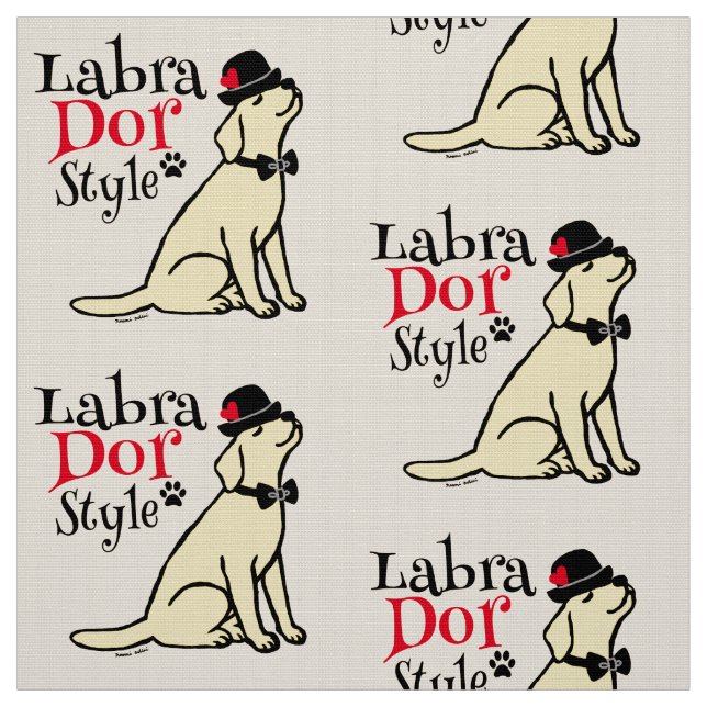 Stylish Yellow Labrador Fabric (Swatch)