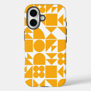 Stylish Yellow Modern Geometric Shapes Pattern iPhone 16 Case