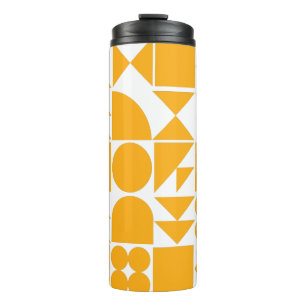 Stylish Yellow Modern Geometric Shapes Pattern Thermal Tumbler