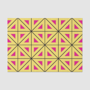 Stylish Yellow & Pink Geometric Pattern Tissue Paper