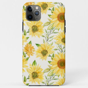 Stylish yellow sunflowers pattern iPhone 11 pro max case
