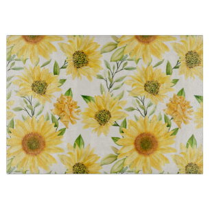 Stylish yellow sunflowers pattern cutting board