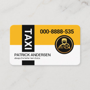 Stylish Yellow Taxi Colour Layer Driving Business Card