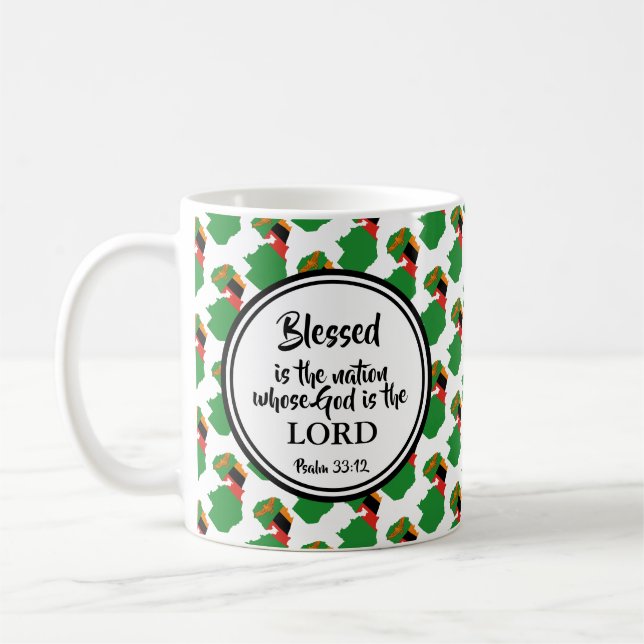 Stylish ZAMBIA Monogram Blessed Nation Gift Coffee Mug (Left)