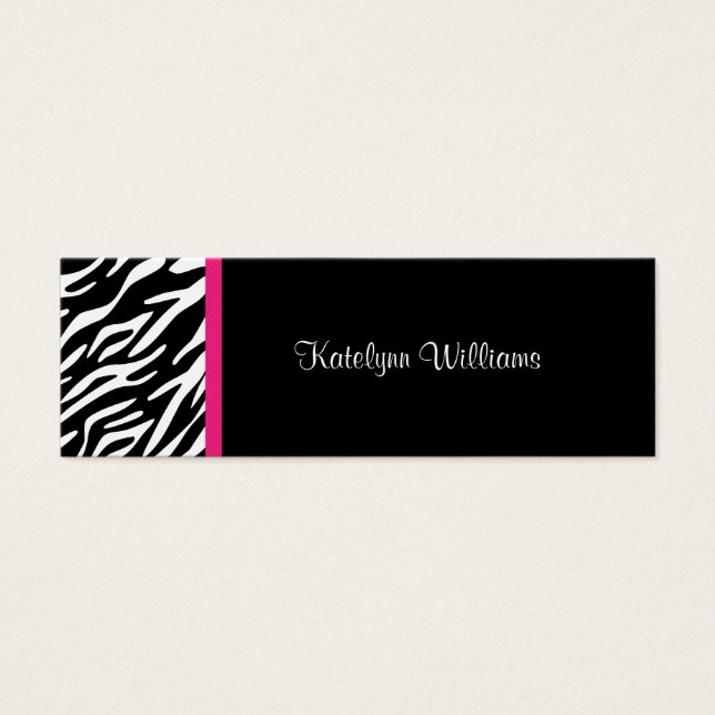 Stylish Zebra Print Appointment Card (Front)