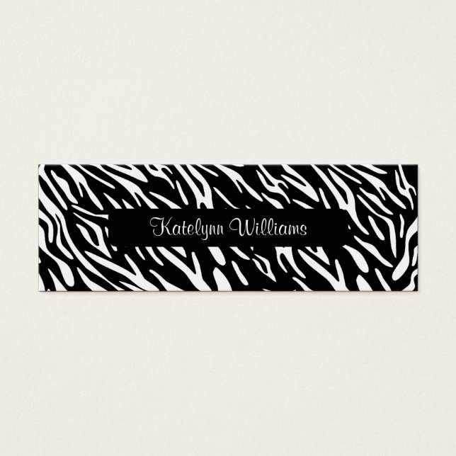 Stylish Zebra Print Appointment Card (Front)