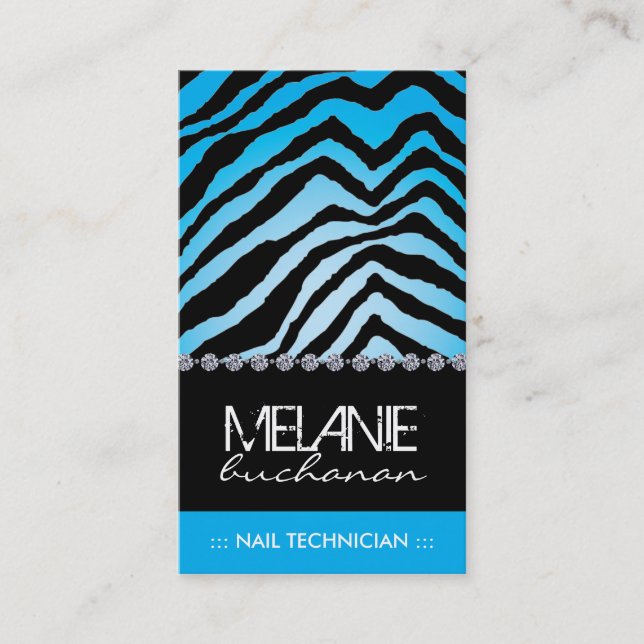 Stylish Zebra Print Business Card (Front)