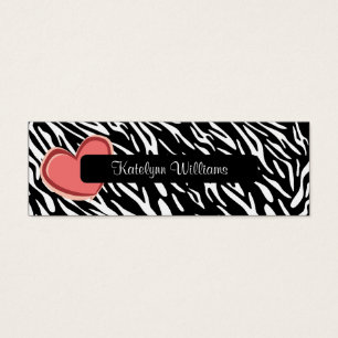 Stylish Zebra Print Heart Appointment Card
