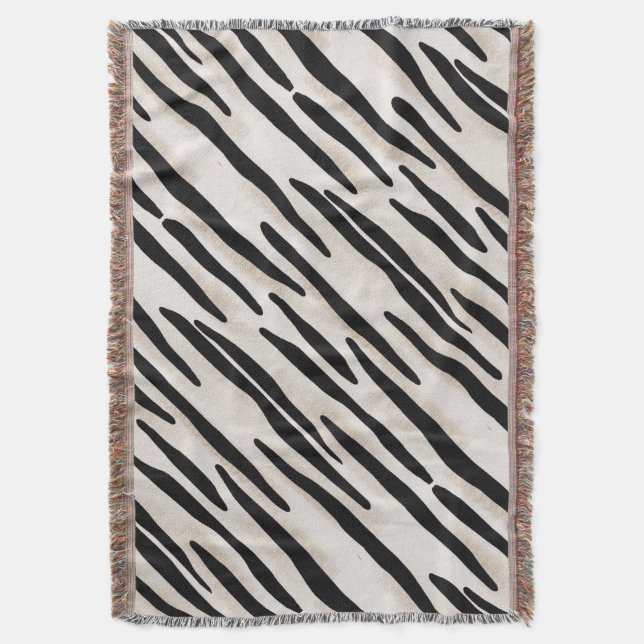Stylish Zebra Print Throw blanket Coordinate (Front Vertical)