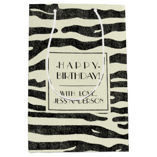 Stylish Zebra Stripes Modern Animal Custom Party Medium Gift Bag