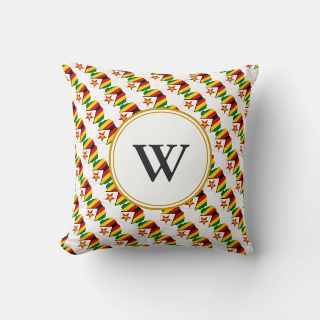 Stylish ZIMBABWE Blessed Nation Monogram Gift Cushion (Front)