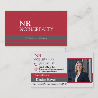 Stylishe Red and Off White Real Estate Business Card