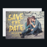 Stylishly Brushed Photo Save The Date Card<br><div class="desc">Modern and stylish save the date cards from Berry Berry Sweet Designs. Visit our design showroom at WWW.BERRYBERRYSWEET.COM for more stylish stationery designs. Background colour is editable online.</div>