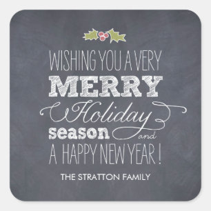 Stylishly Chalked Christmas/ Holiday Stickers