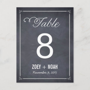Stylishly Chalked Table Number Card