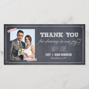 Stylishly Chalked Wedding Thank You Photo Cards