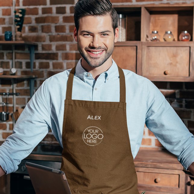 Stylishly Chic Brown Company Logo Protective Apron (Creator Uploaded)