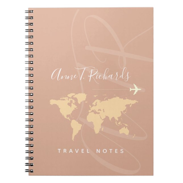 Stylishly Handwritten Name Dusty Rose Notebook (Front)