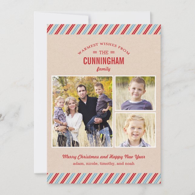 Stylishly Mailed Holiday Photo Card (Front)
